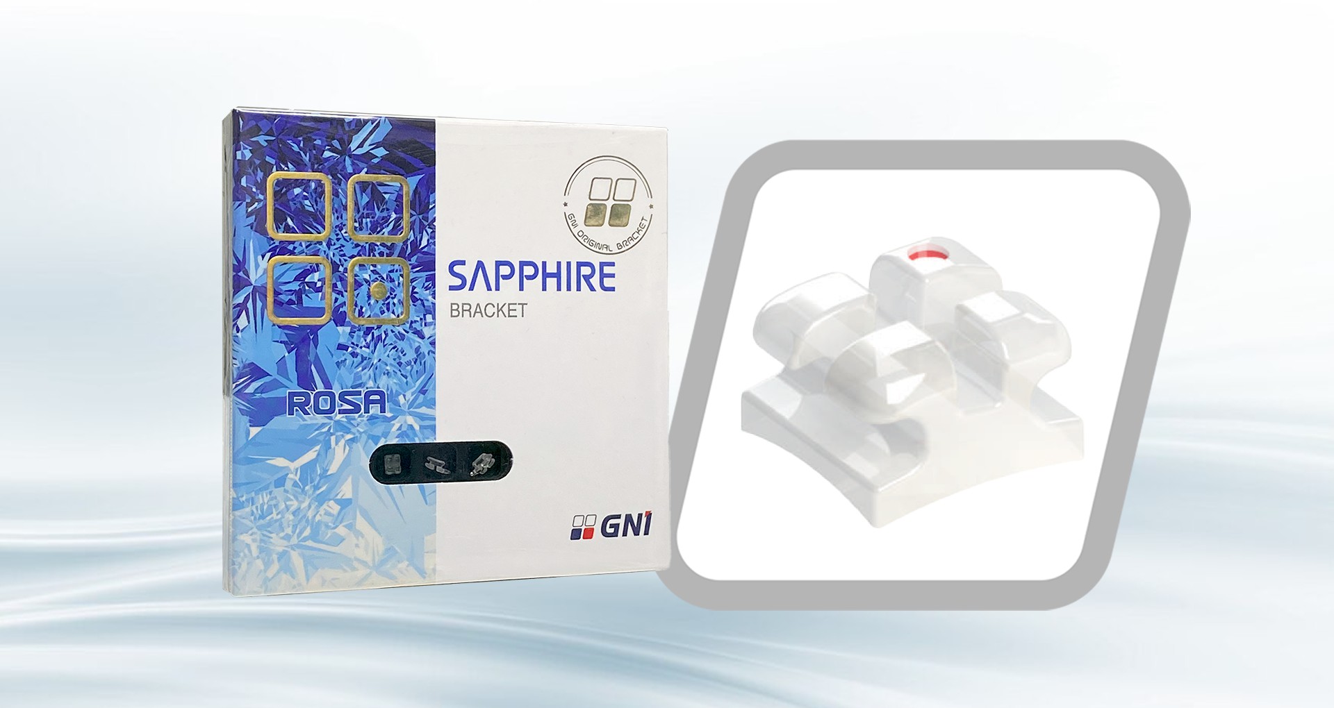 GNI- Mắc cài chỉnh nha Rosa Saphire0