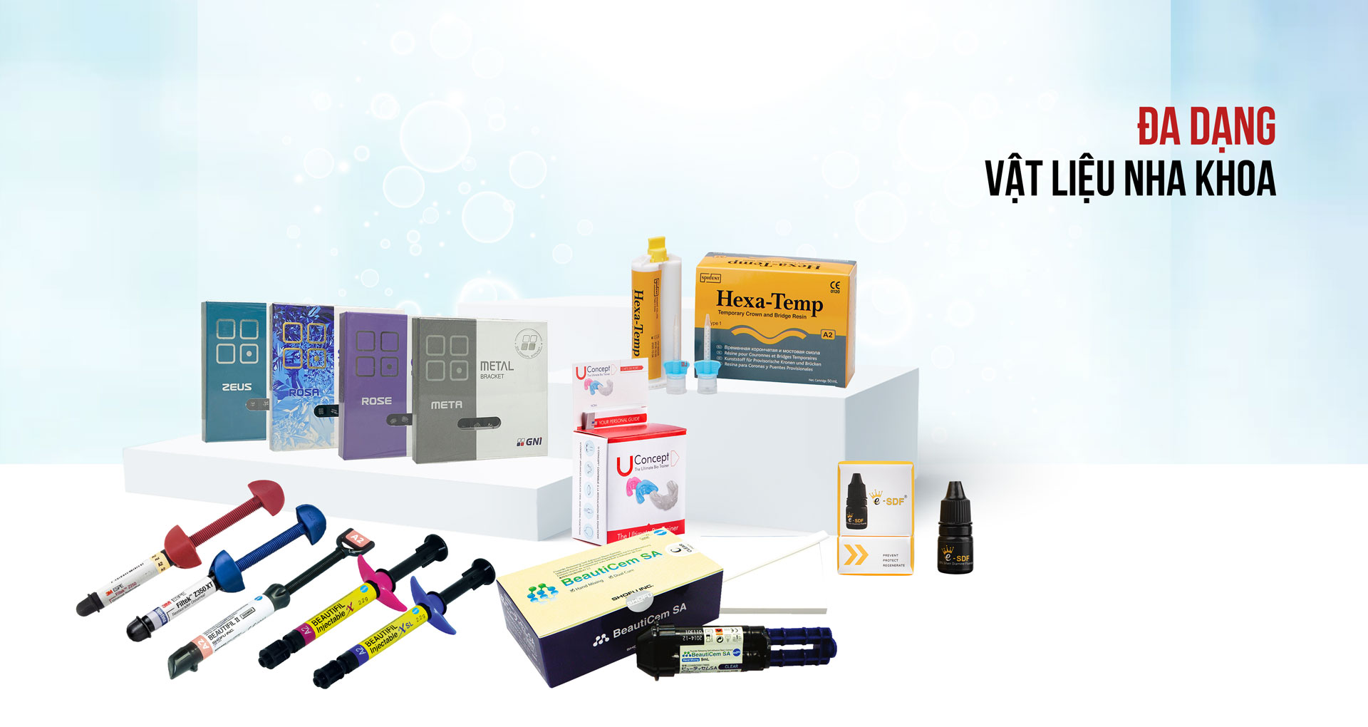 Đa dạng vật liệu nha khoa